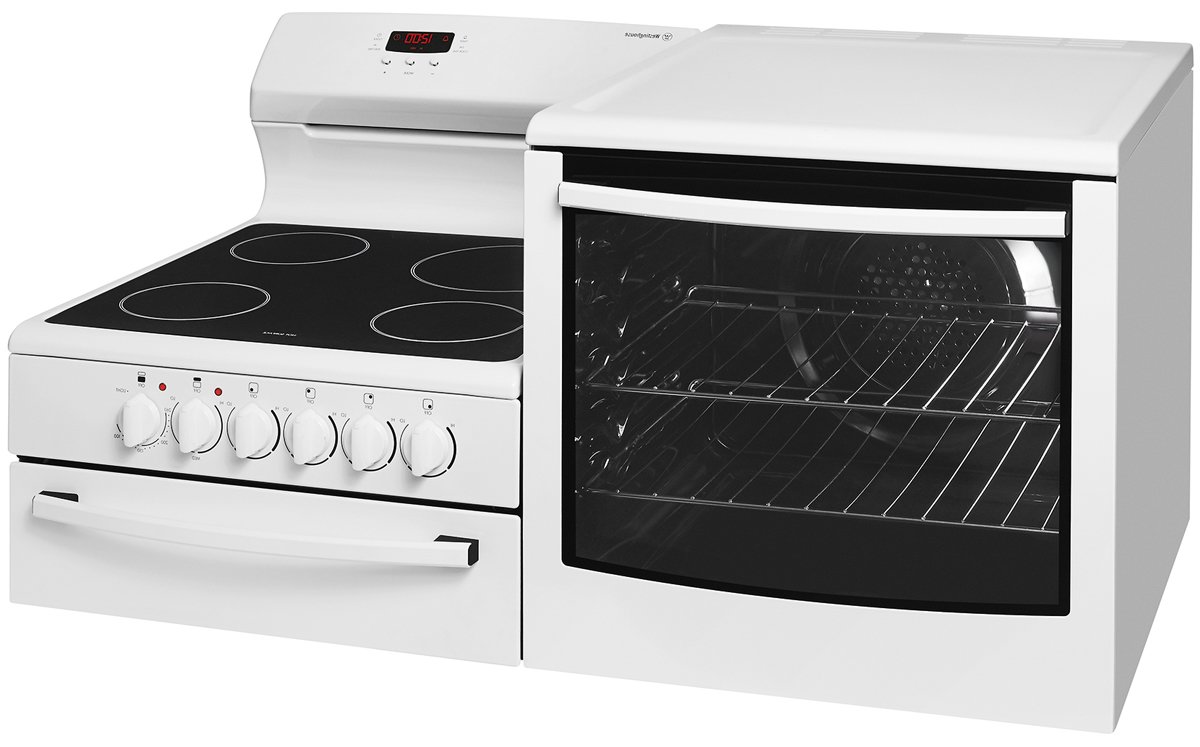 elevated electric oven and cooktop