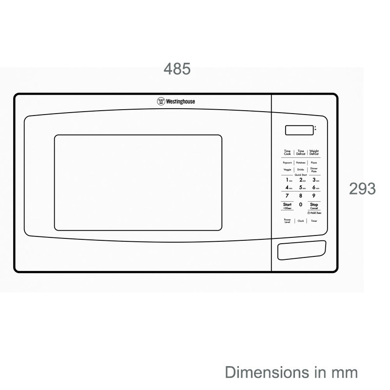 westinghouse 23l 800w white microwave