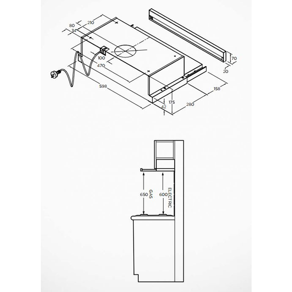 westinghouse retractable rangehood