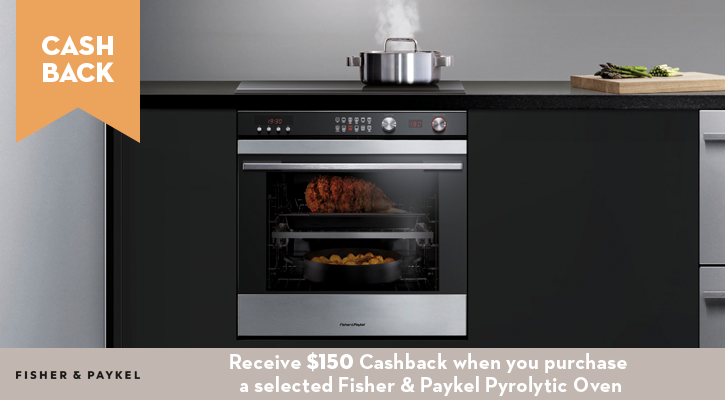 Claim $150 Cashback when you purchase a selected Pyrolytic Built-in Oven